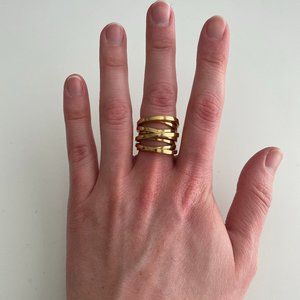 Michael Kors Gold Multi Wrap Ring Sz 8